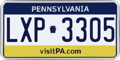 PA license plate LXP3305