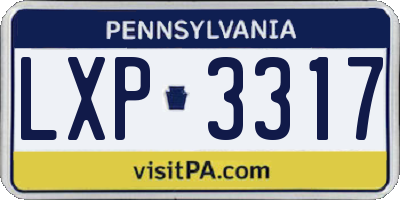 PA license plate LXP3317