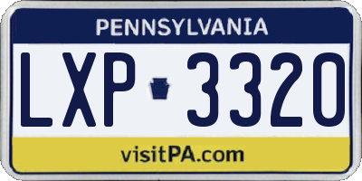 PA license plate LXP3320