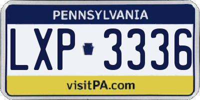 PA license plate LXP3336