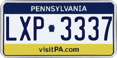 PA license plate LXP3337