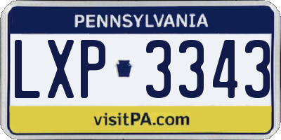 PA license plate LXP3343