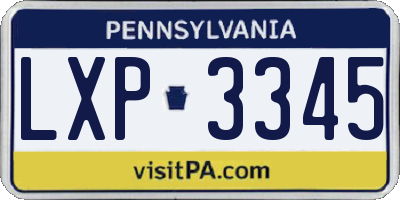PA license plate LXP3345