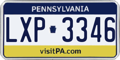 PA license plate LXP3346