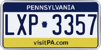 PA license plate LXP3357