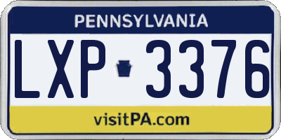 PA license plate LXP3376