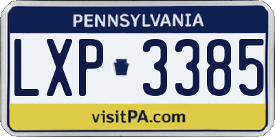 PA license plate LXP3385