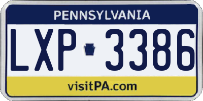 PA license plate LXP3386