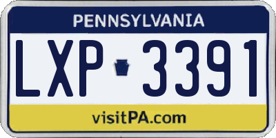 PA license plate LXP3391