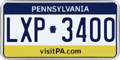 PA license plate LXP3400