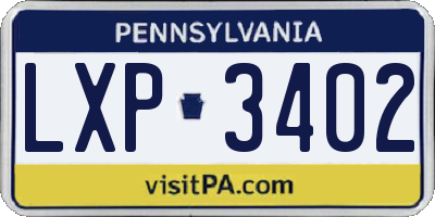 PA license plate LXP3402