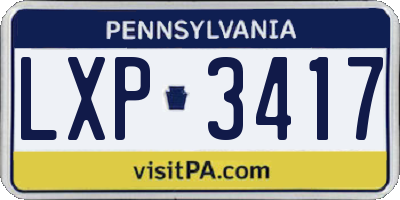 PA license plate LXP3417