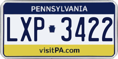 PA license plate LXP3422