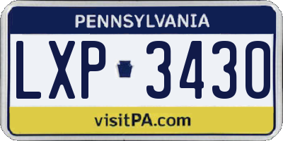 PA license plate LXP3430