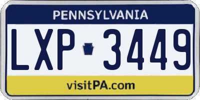 PA license plate LXP3449