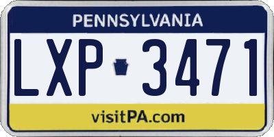 PA license plate LXP3471