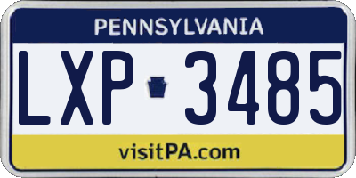 PA license plate LXP3485
