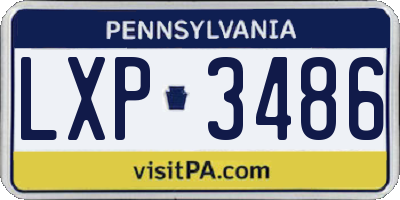 PA license plate LXP3486