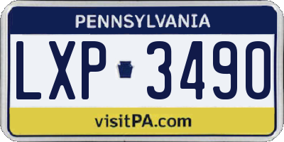 PA license plate LXP3490