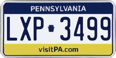 PA license plate LXP3499