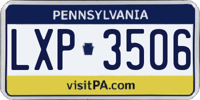 PA license plate LXP3506