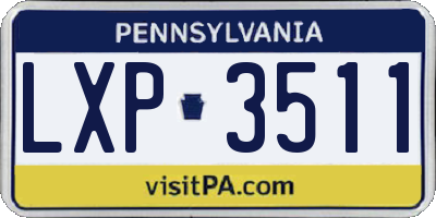 PA license plate LXP3511