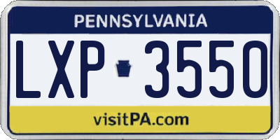 PA license plate LXP3550