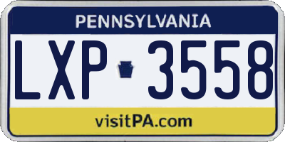 PA license plate LXP3558