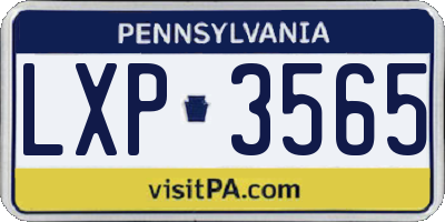 PA license plate LXP3565