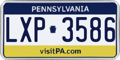 PA license plate LXP3586