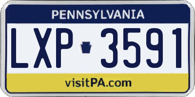 PA license plate LXP3591