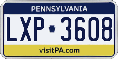 PA license plate LXP3608