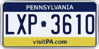 PA license plate LXP3610