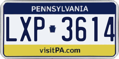 PA license plate LXP3614