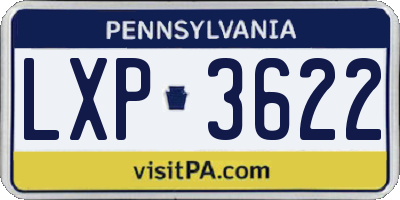 PA license plate LXP3622