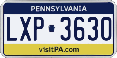 PA license plate LXP3630