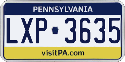 PA license plate LXP3635