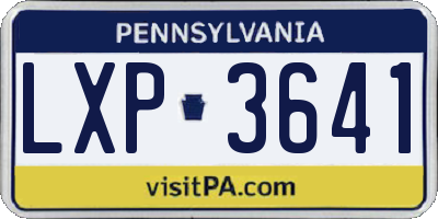PA license plate LXP3641