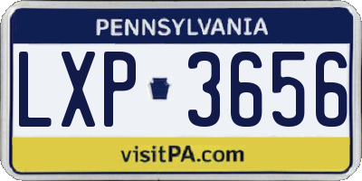 PA license plate LXP3656