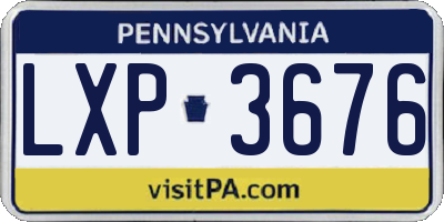 PA license plate LXP3676