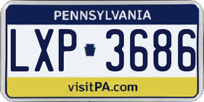 PA license plate LXP3686