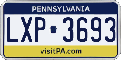 PA license plate LXP3693