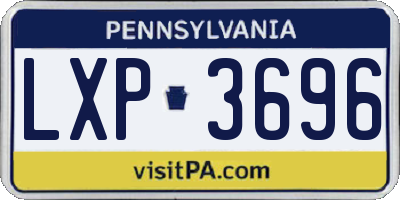 PA license plate LXP3696