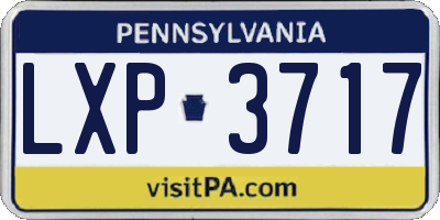 PA license plate LXP3717