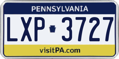 PA license plate LXP3727