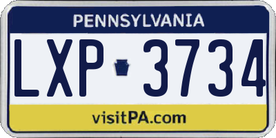 PA license plate LXP3734