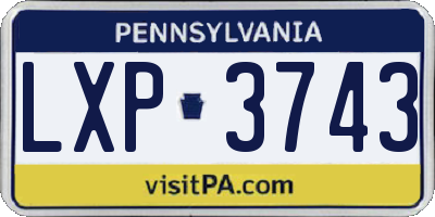 PA license plate LXP3743