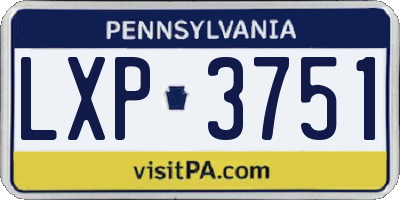 PA license plate LXP3751