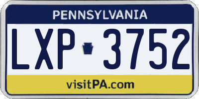 PA license plate LXP3752