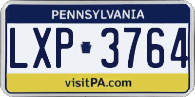 PA license plate LXP3764